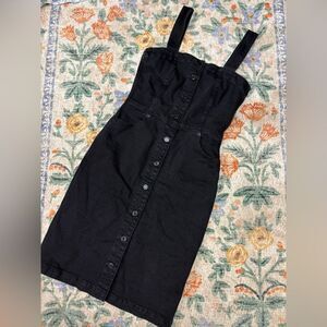 GAP Button-Front Denim Mini Dress Jean Size 4 Petite